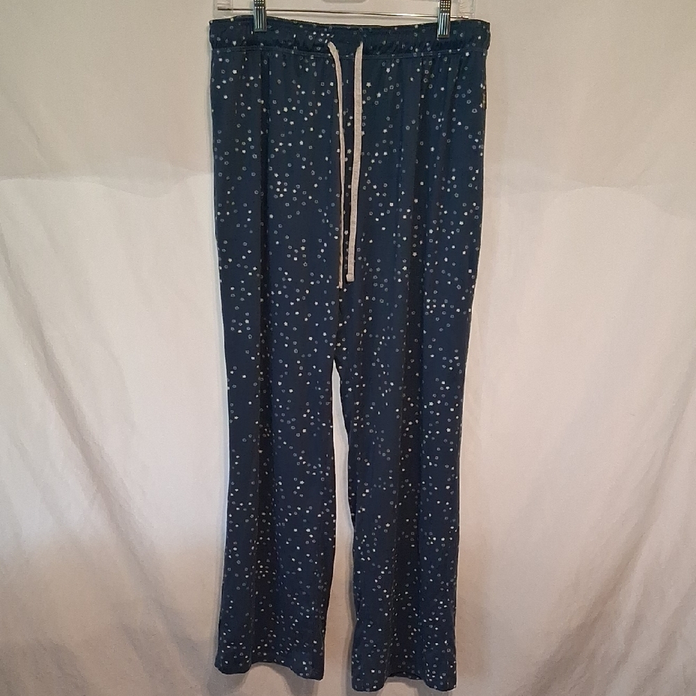 Eddie Bauer Navy Blue Pajama Pants with White Star Print